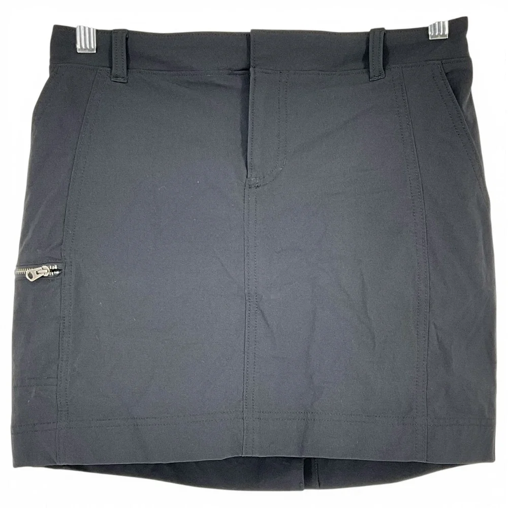 Athleta Womens Black Active Skort Size 4 Cargo Zip Pocket Hiking Golf Mini Skirt